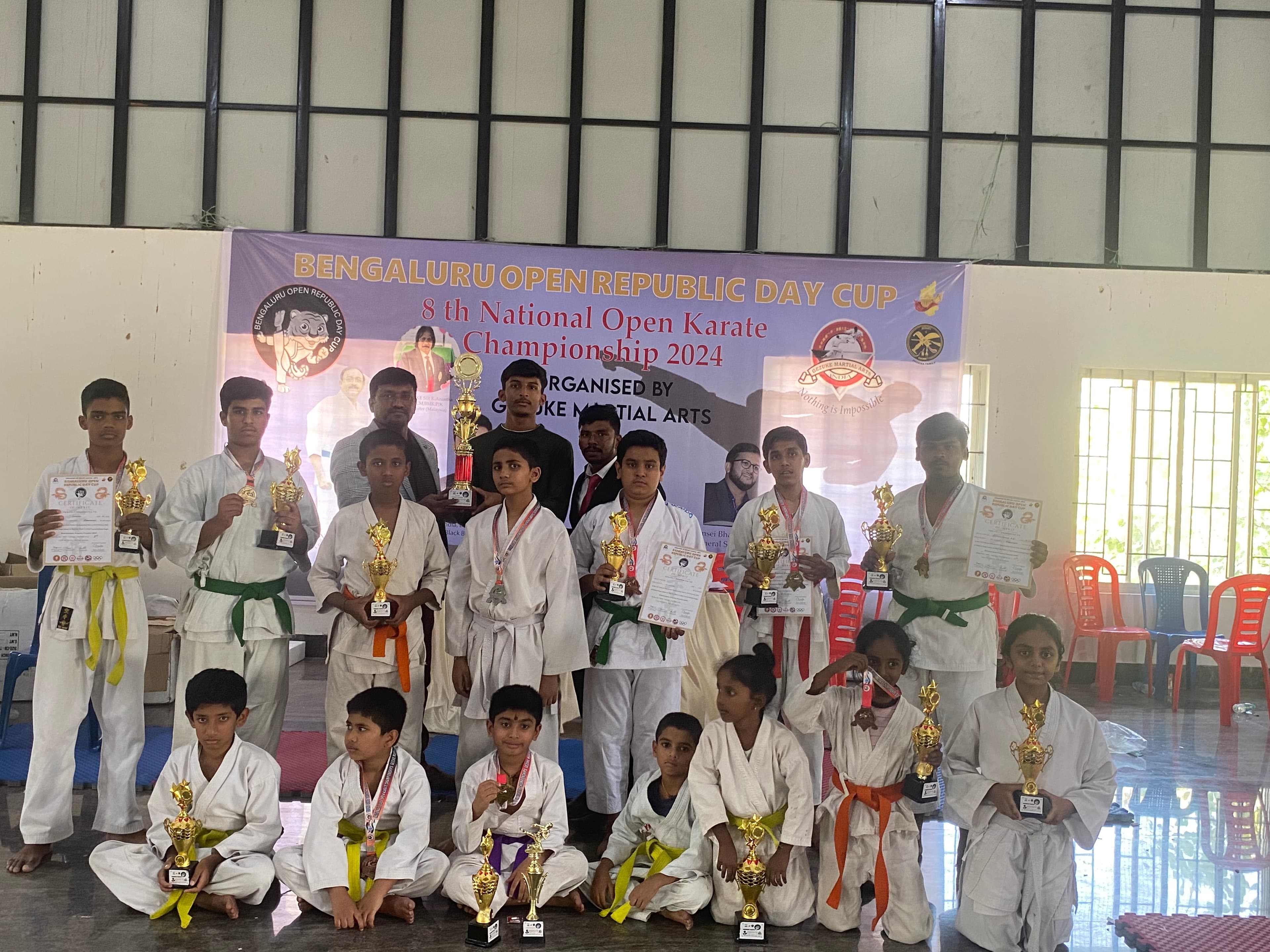Karateka Competing in a Tournament